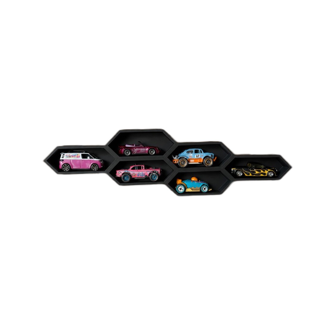 Hexagon car display shelf for kids room